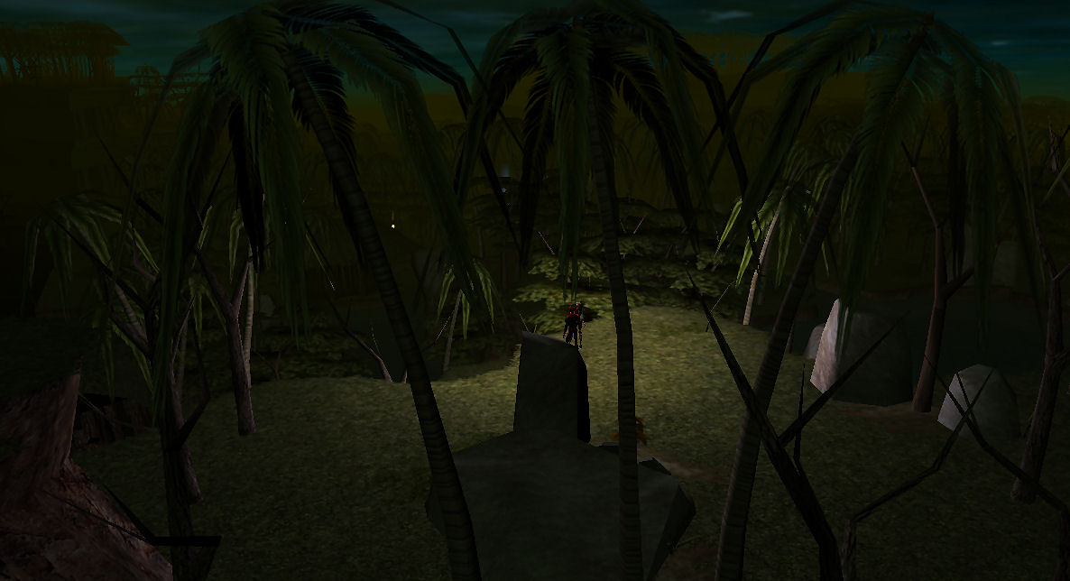 Overlooking the jungle valley at night