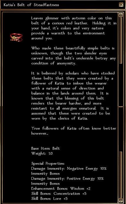 Katia's Belt of Steadfastness