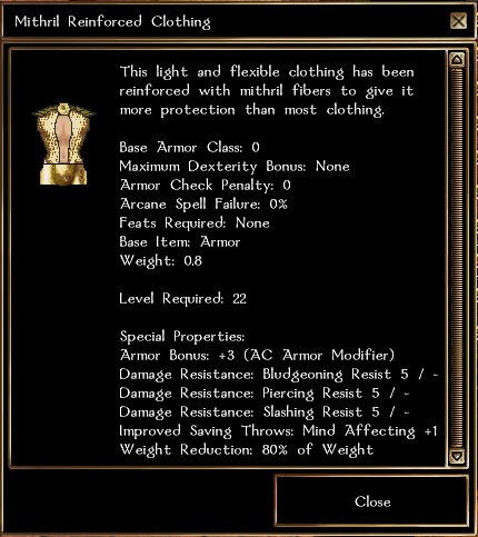 Mithril Reinforced Clothing - new version