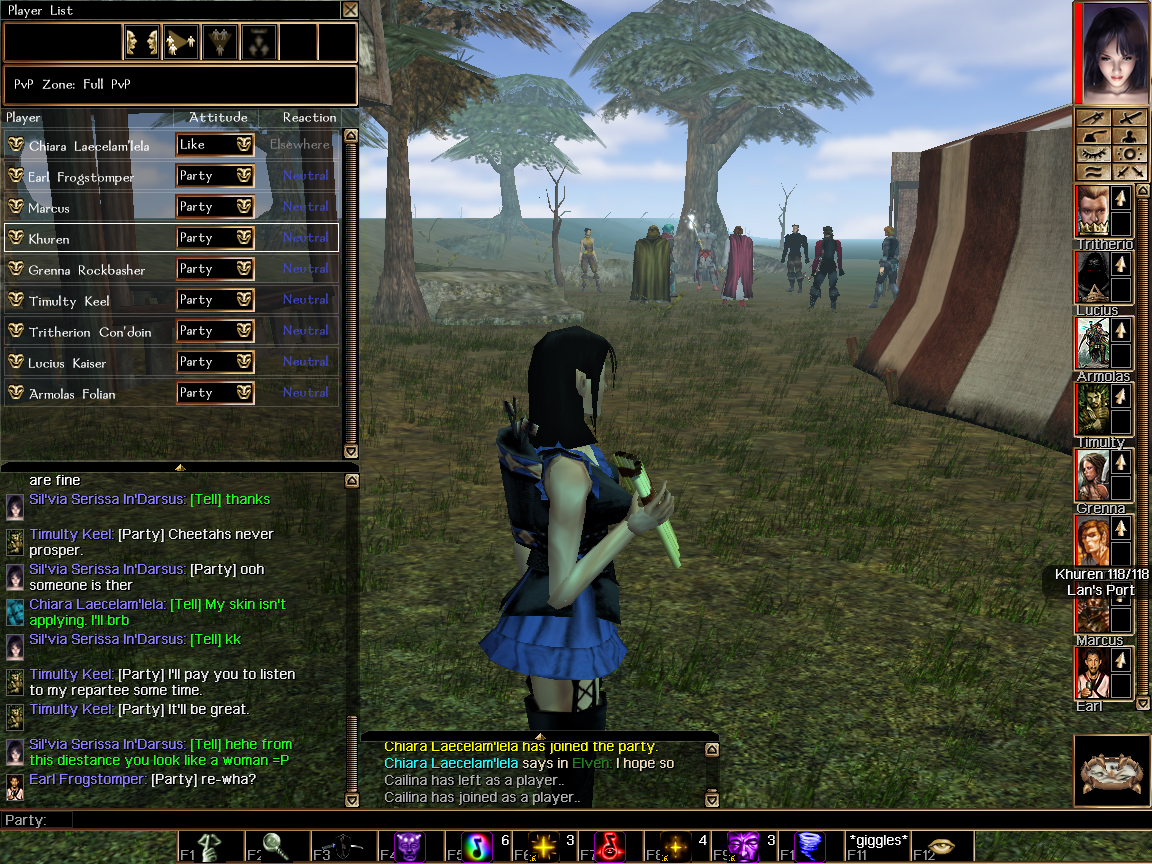 She looks at the men he little sweetie close by