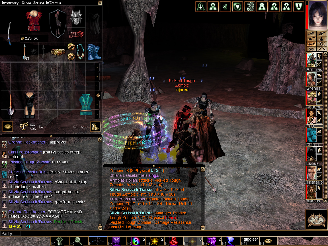 Training on undeads in an undersea cave