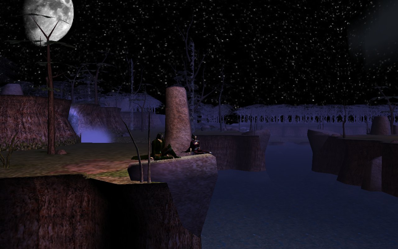 Amanda and Trouble chatting.