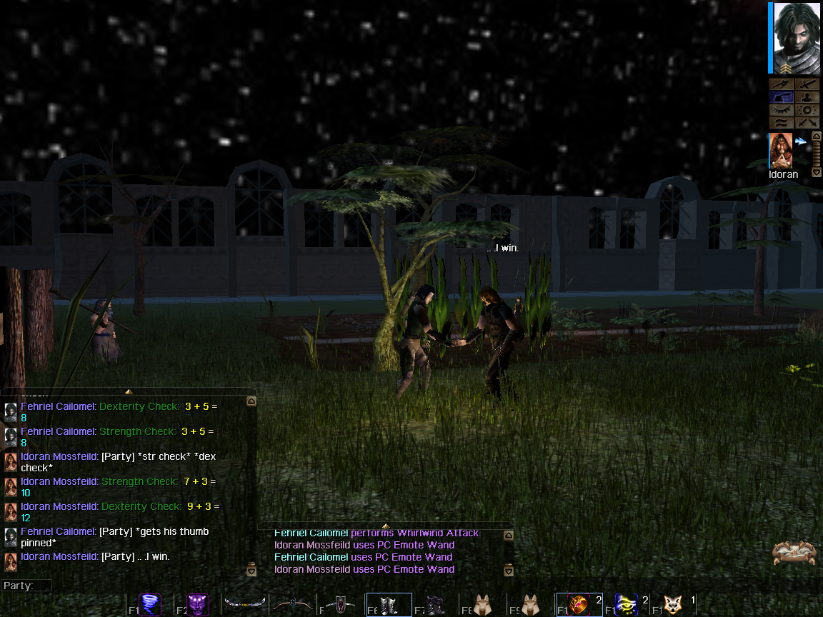 What grown men do at night, in a field?