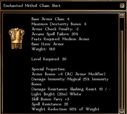 Enchanted Mithril Chain Shirt