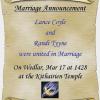 Mr and Mrs Lance Coyle's Marriage Announcement