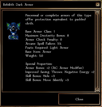 Bebilith Dark Armor