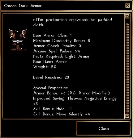 Queen Dark Armor (padded)