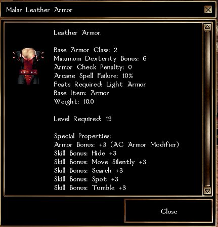Malar leather armor - new version