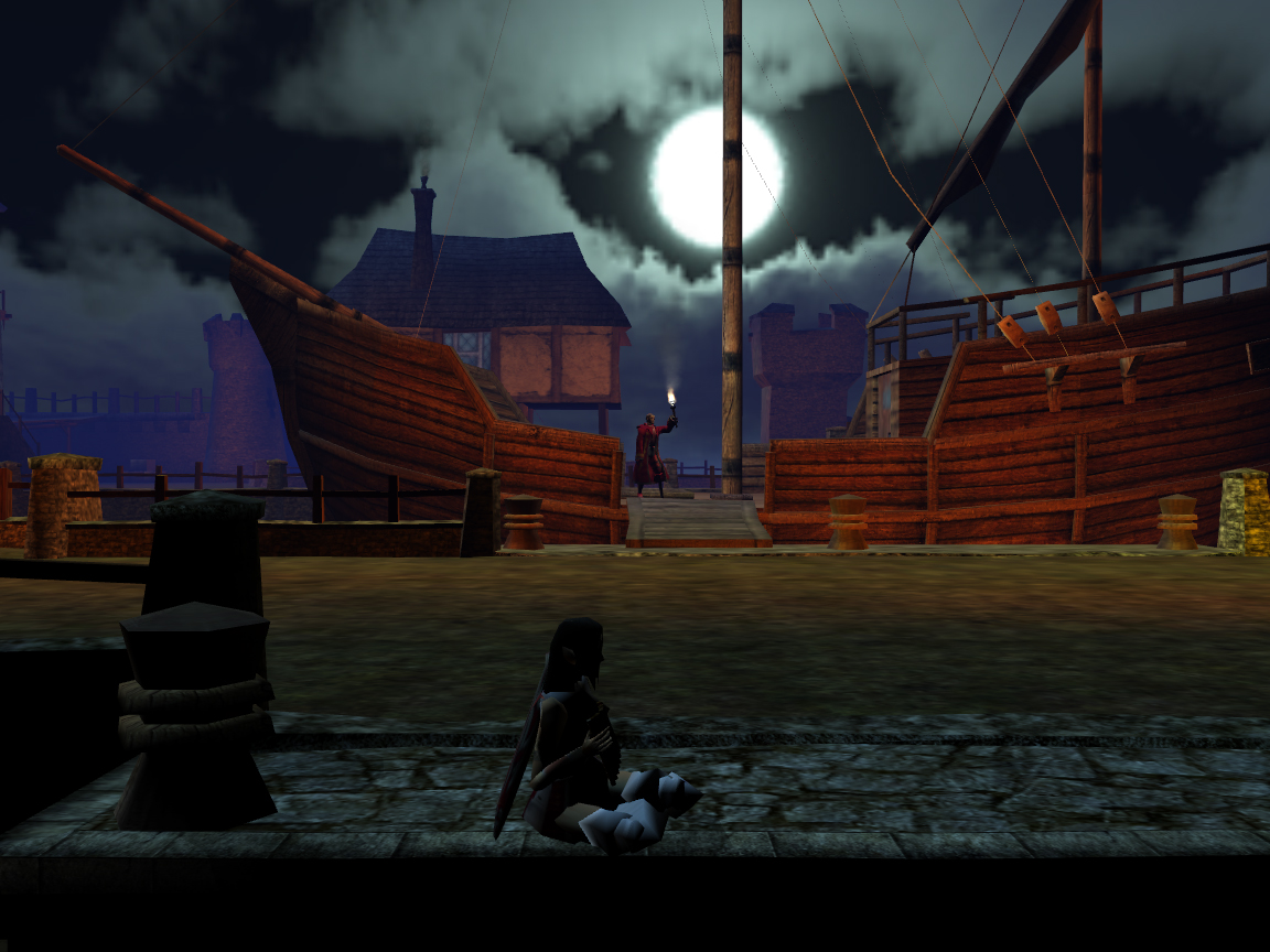 Playing for her love under the moonlight