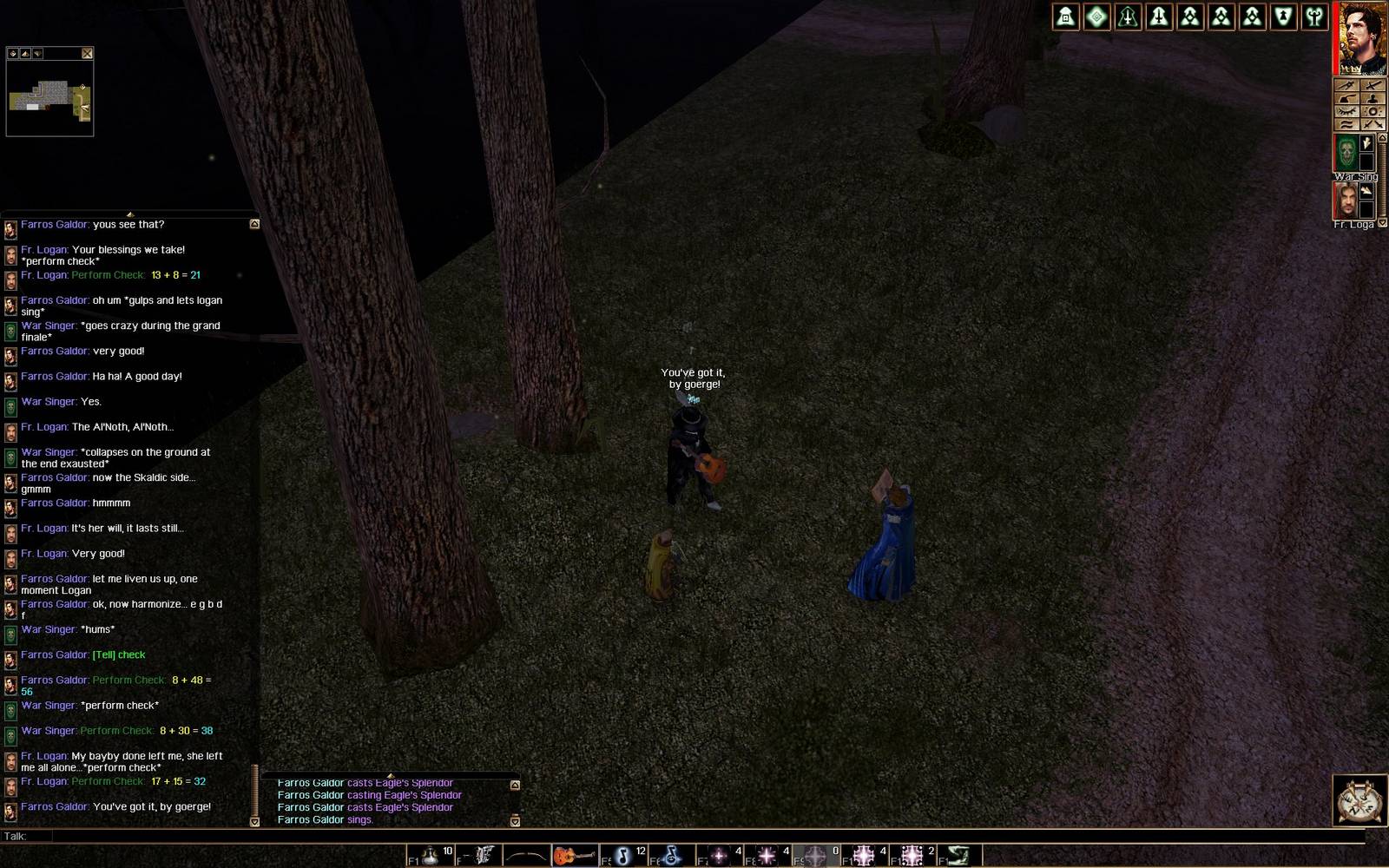 Teaching a Gobbo and Priest to sing...