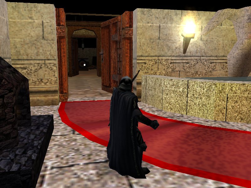 Practicing his archery inside