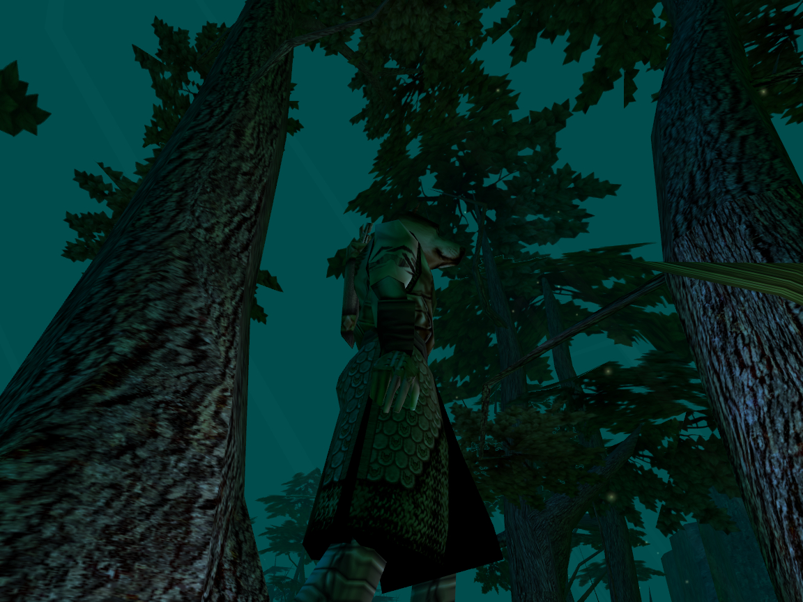 Big trees, the rusty river