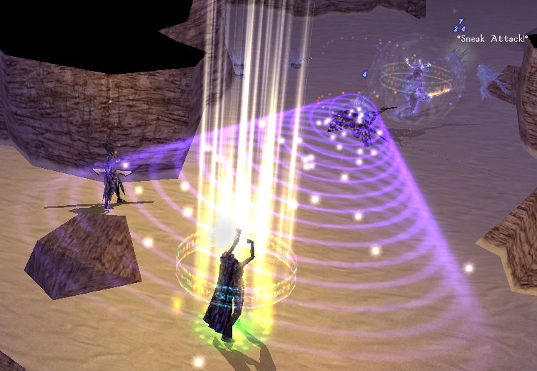 Hedessa, Razeriem and Todd tackling Sand Souls